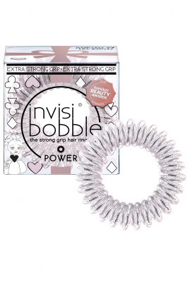 Invisibobble POWER Princess of the Hearts - Invisibobble POWER Princess of the Hearts резинка для волос розовая с блестками, 3 шт